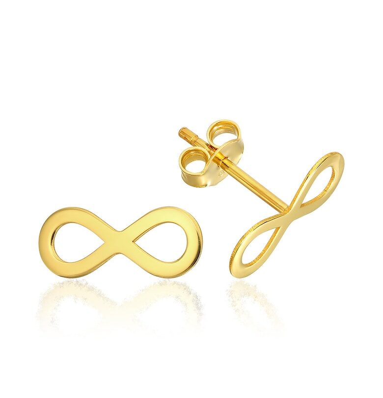 Обеци 585 - 14K Infinity 12mm - Златист e-Crystal