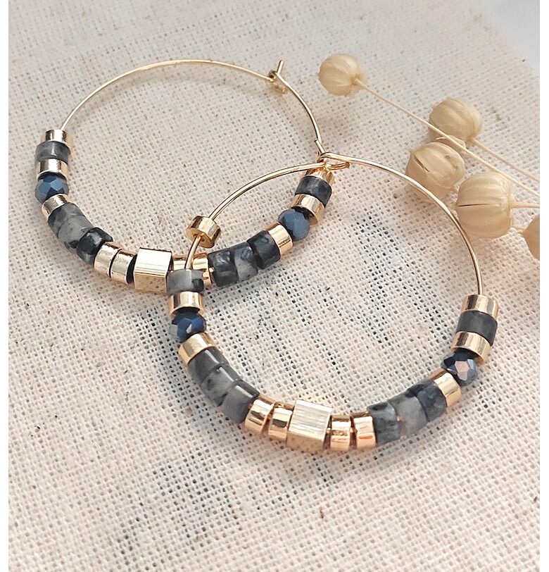 Обеци с контрастни камъни Atelier Miu