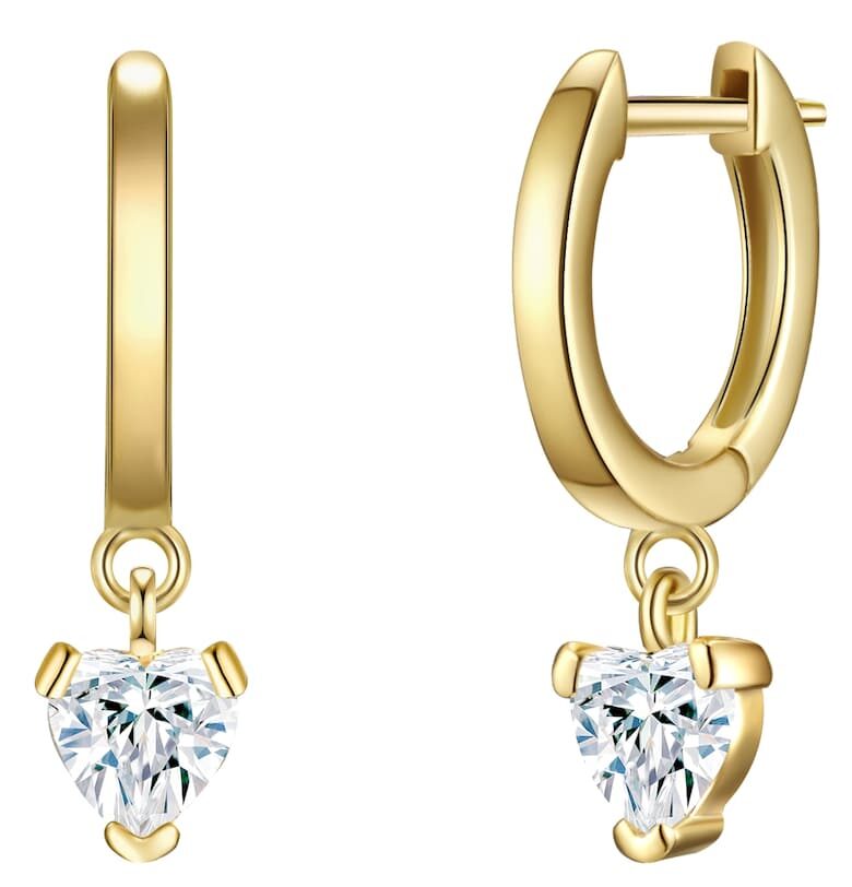 Обеци с покритие от 14К злато и циркони Lulu  Jane