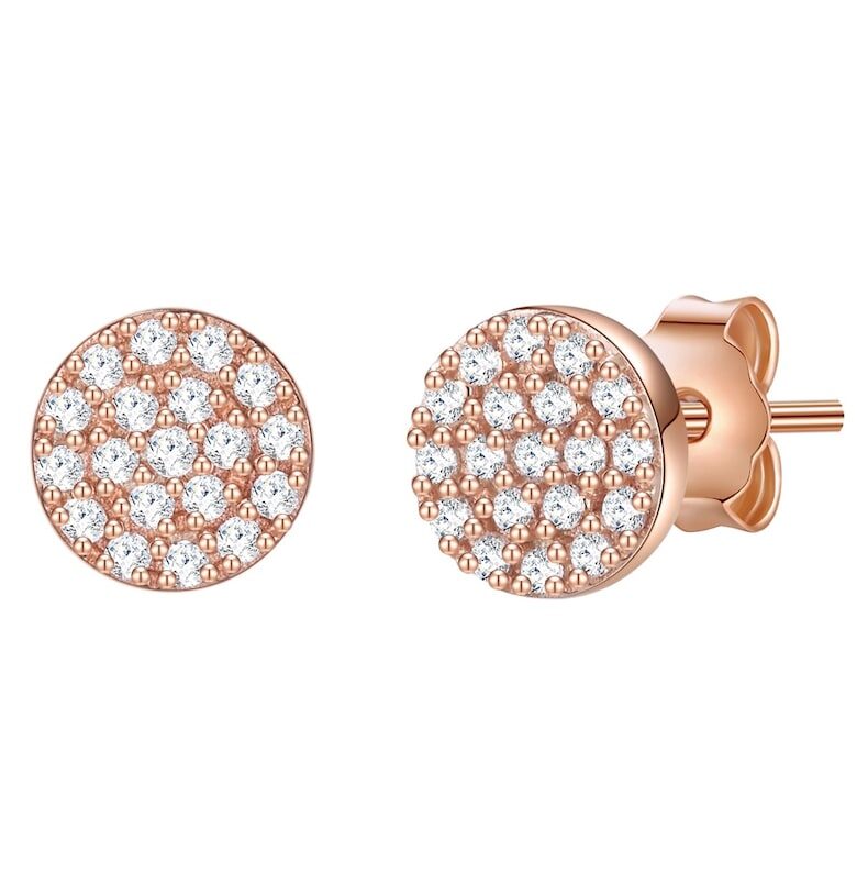 Обеци с покритие от 14К злато и циркони Lulu  Jane