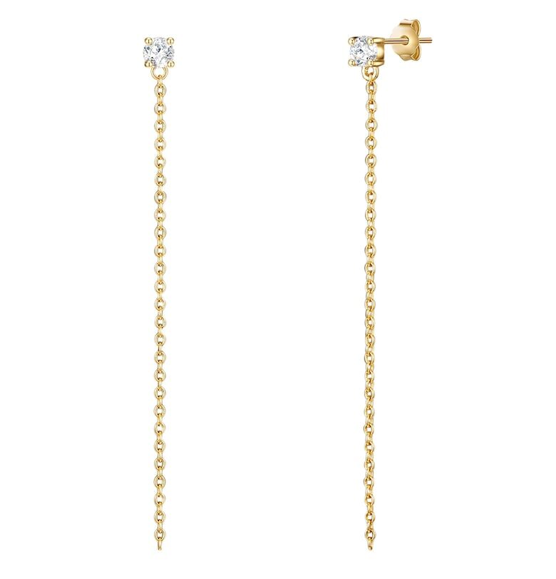 Обеци с покритие от 14К злато и циркони Lulu  Jane