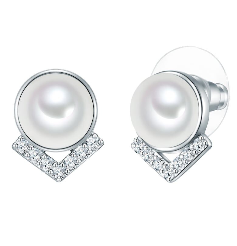 Обеци със синтетични перли и кристали Lulu  Jane