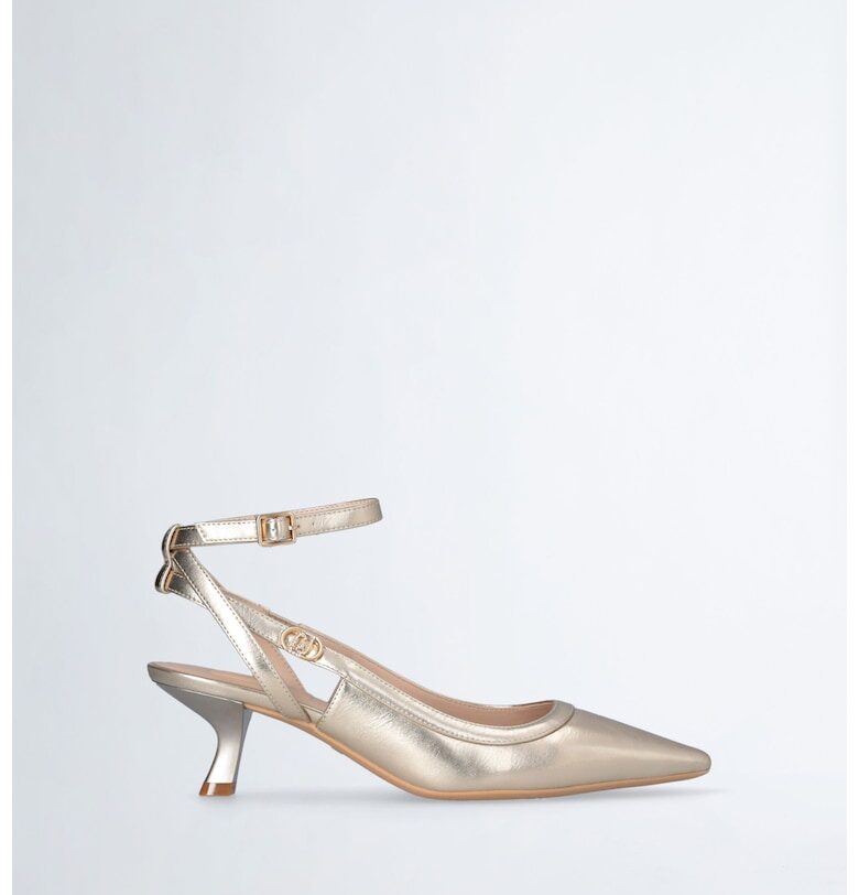 Обувки от еко кожа с отворена пета и котешки ток Liu Jo