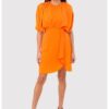Оранжева мини рокля със свободна кройка DA1654 BLOOD ORANGE Ax Paris