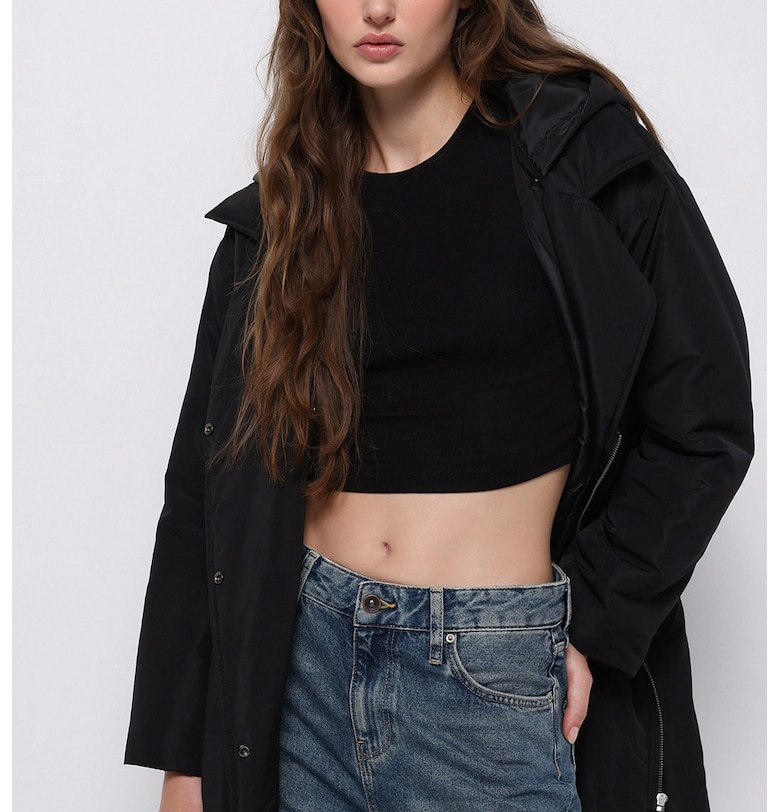 ПАлто с раздвоен ревер - Черен COLINS