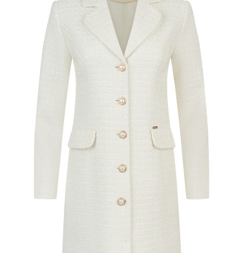 Палто от вълнен микс с метални нишки DiKa