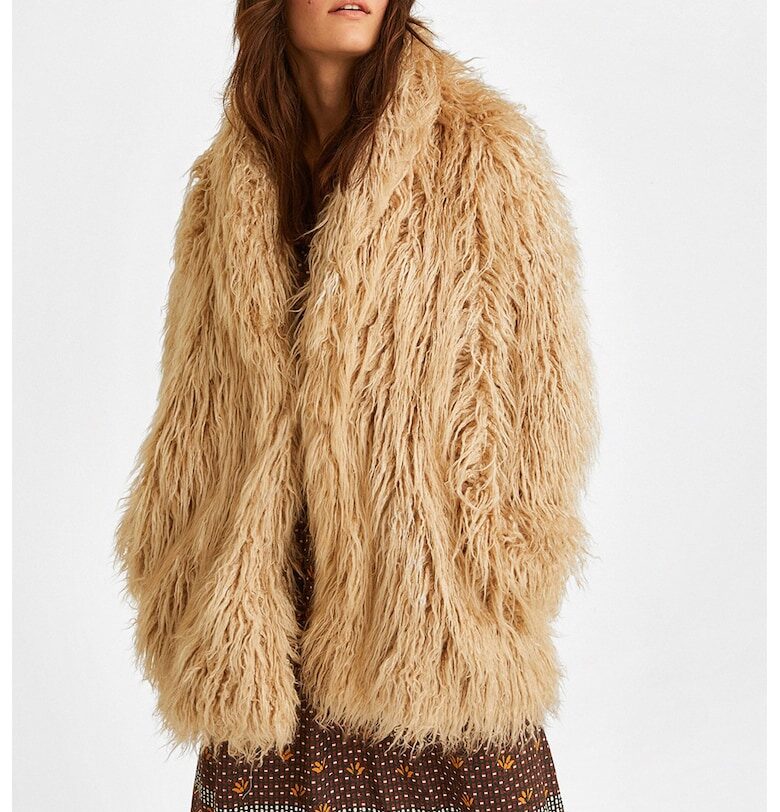 Палто от еко пух - Бежов OXXO