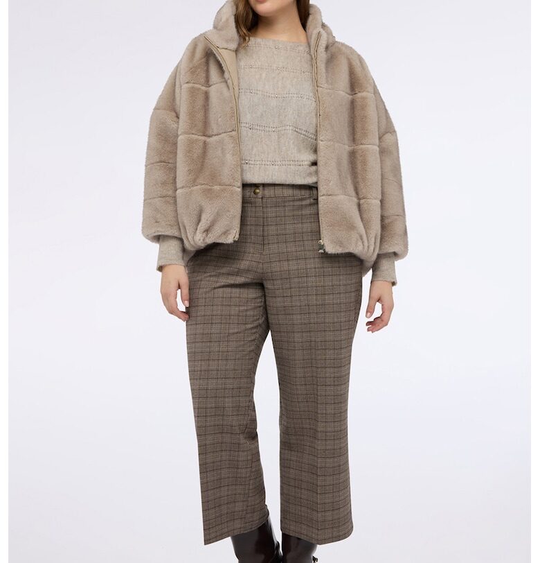 Палто от еко пух с качулка Fiorella Rubino