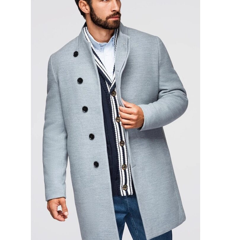 Палто с висока яка  Сив OMBRE