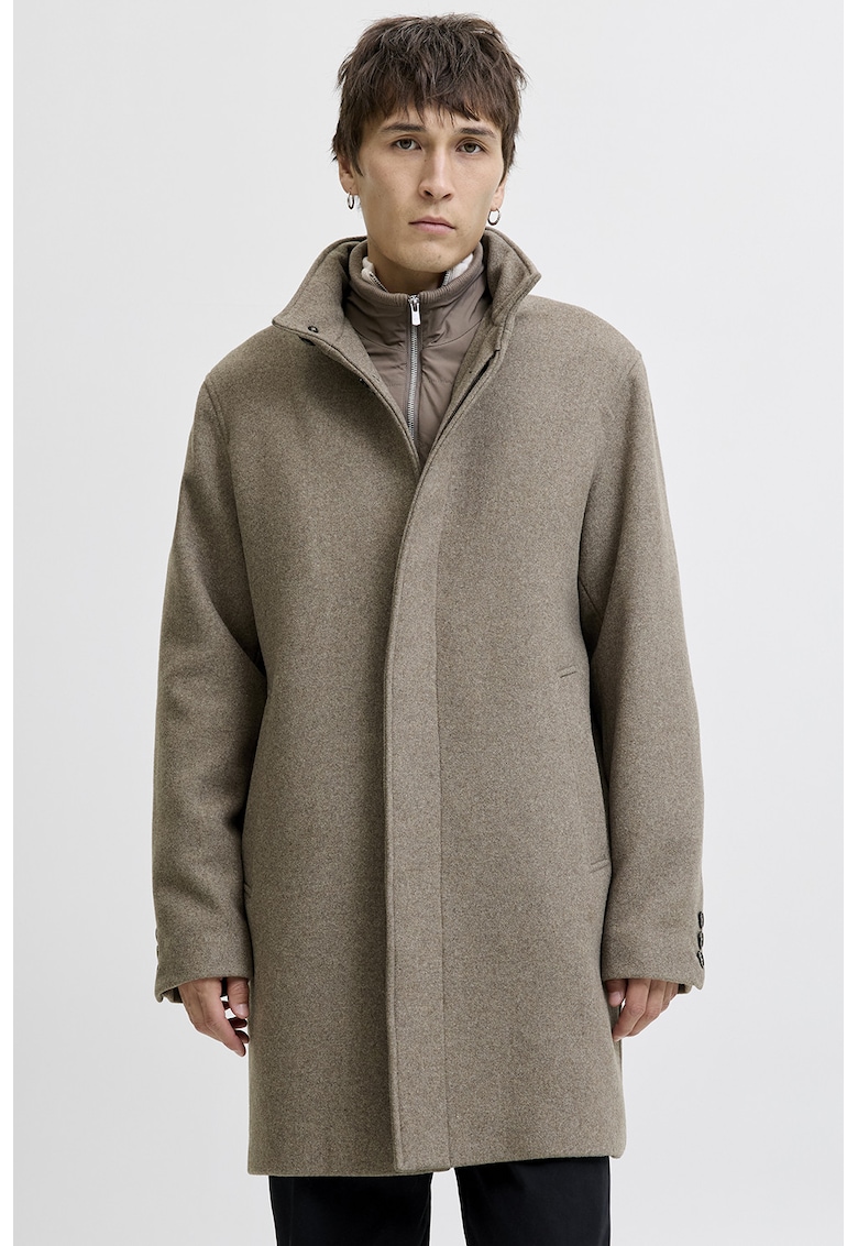 Палто с вълна - Сиво-бежов Jack Jones