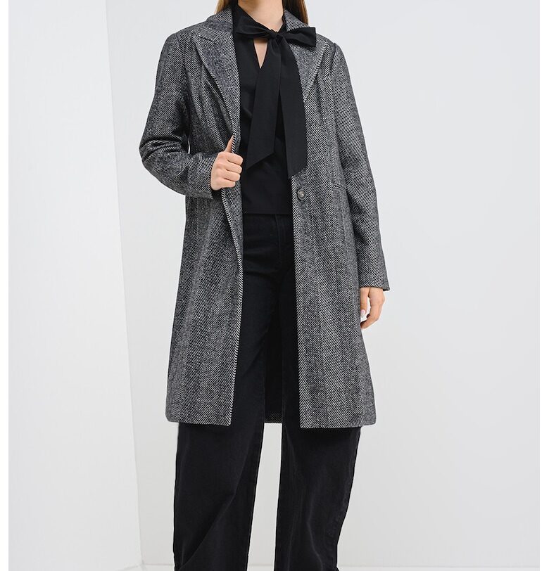 Палто с вълна - Слонова кост/Избеляло черно Vero Moda