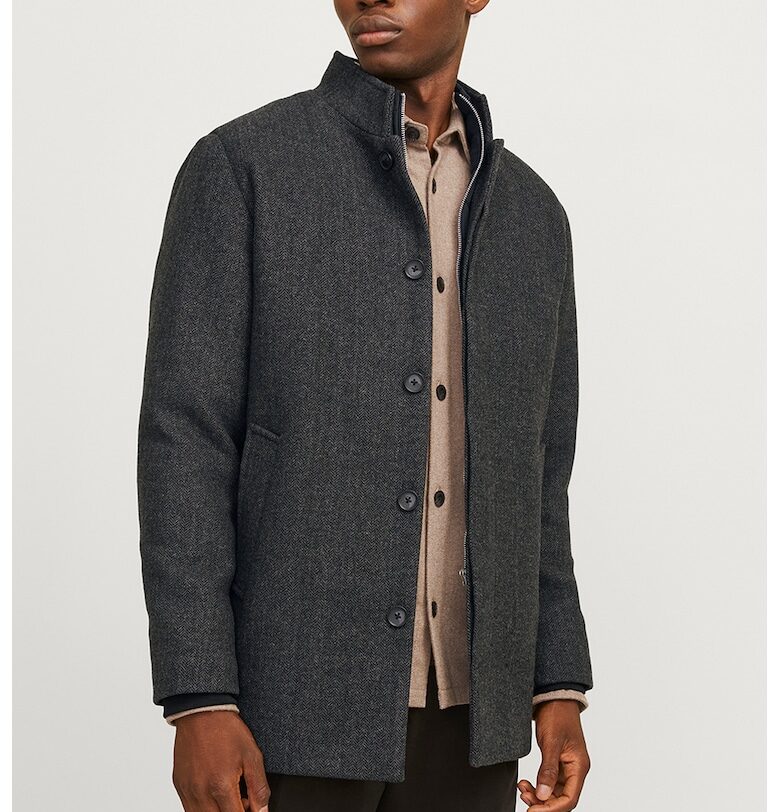 Палто с вълна и джобове встрани Jack  Jones