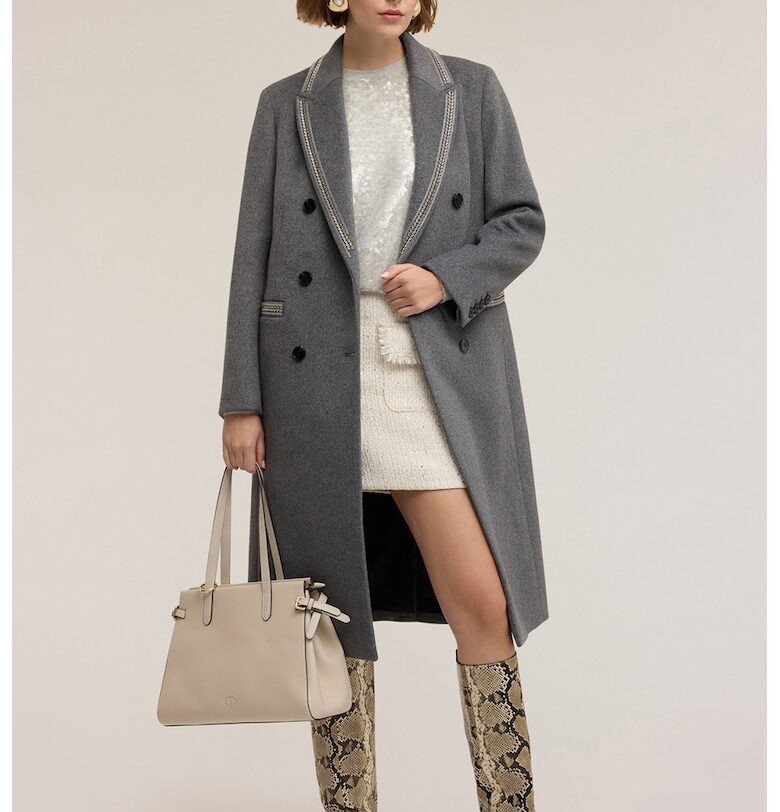 Палто с вълна и обшити джобове Motivi