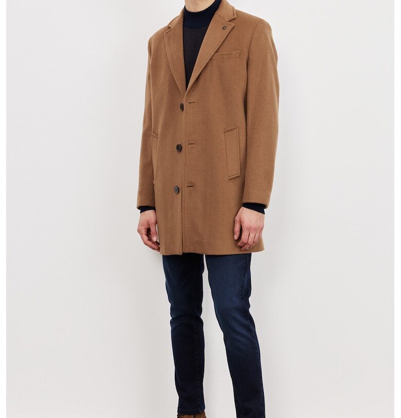 Палто с вълна с две копчета - Карамел ACCo