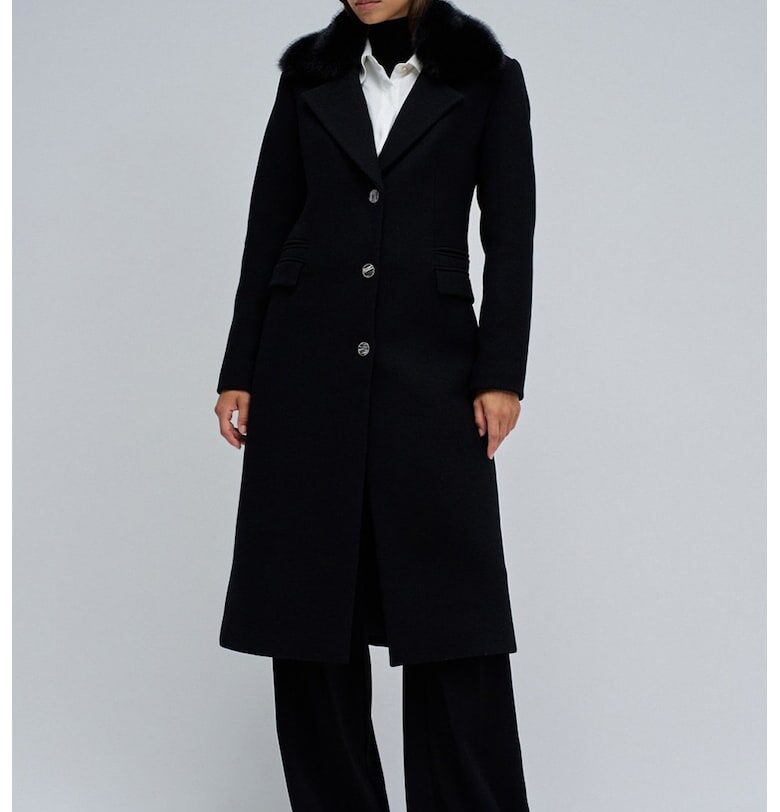 Палто с вълна с еко пух - Черен Salsa Jeans