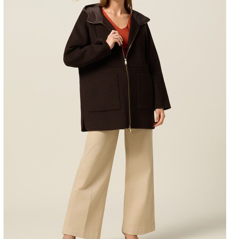 Палто с вълна с качулка Oltre