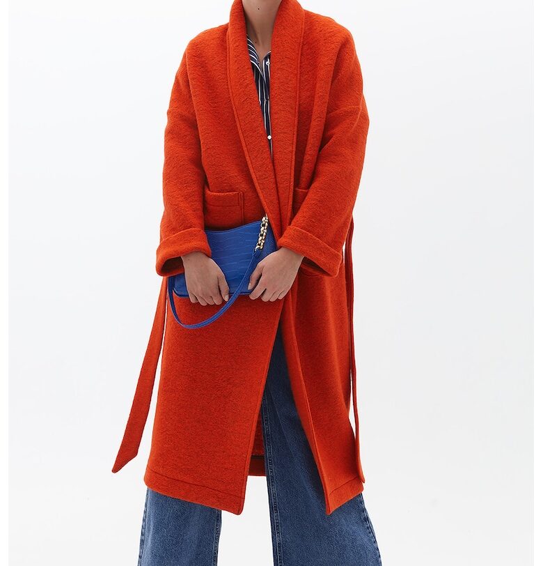 Палто с вълна с колан OXXO