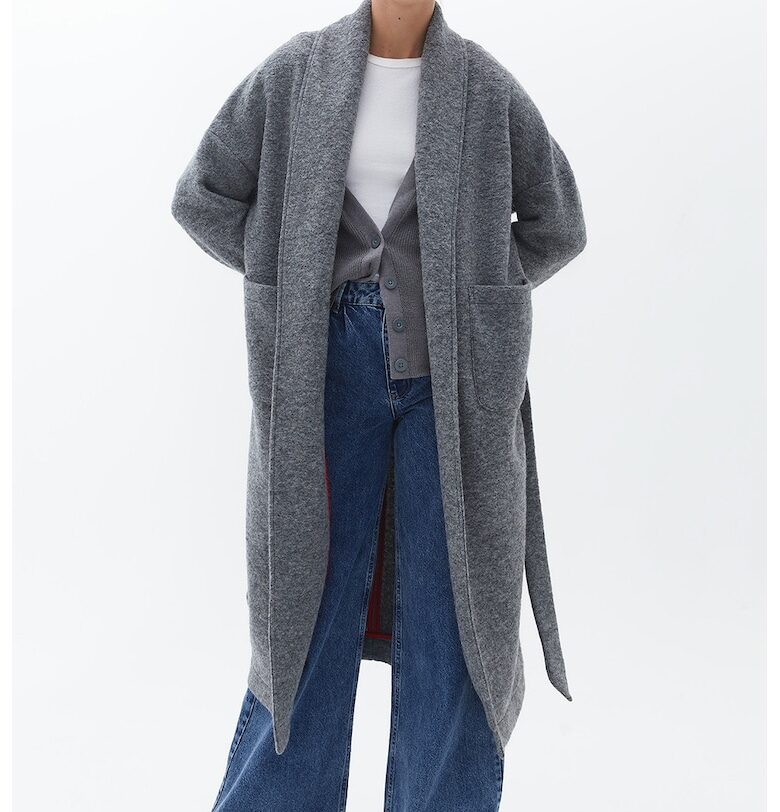 Палто с вълна с колан OXXO