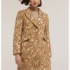 Палто с вълна с принт - Карамел/Камел Motivi