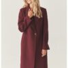 Палто с вълна с раздвоен ревер - Бордо Tatuum