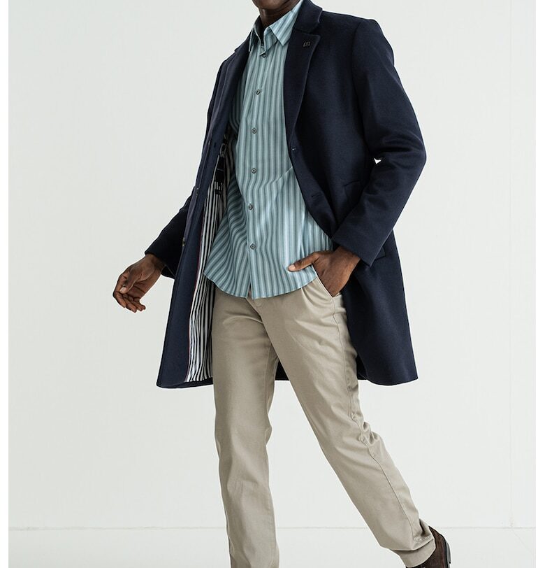 Палто с вълна с раздвоен ревер - Ултрамарин синьо Tommy Hilfiger