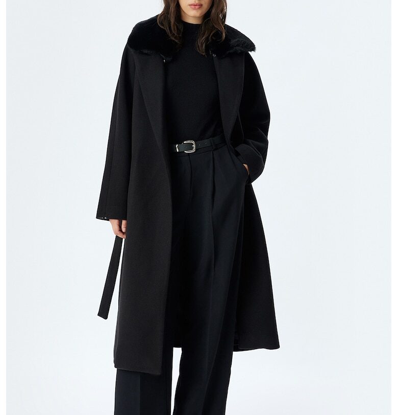 Палто с еко пух - Черен KOTON