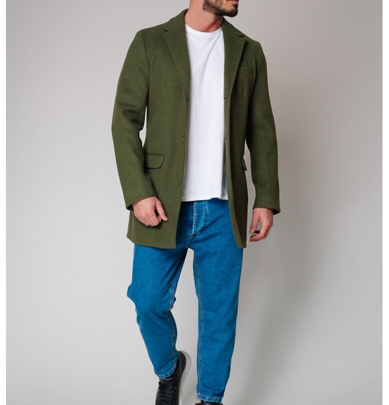 Палто с копчета в цвят каки 9311 - Каки uFIT