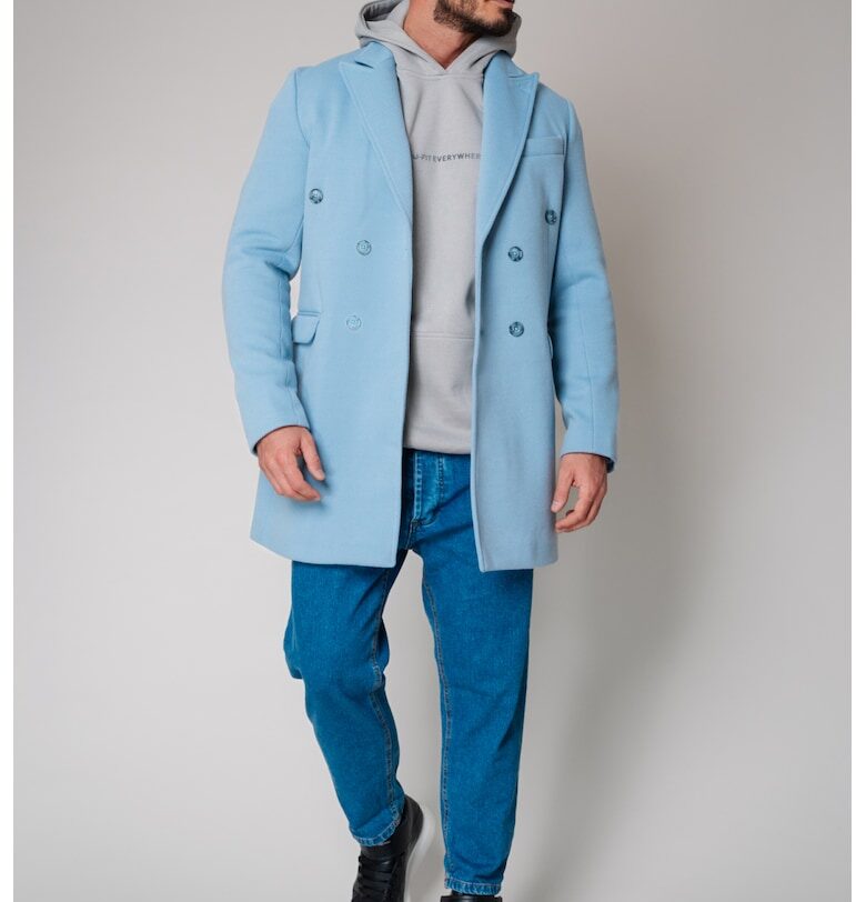 Палто с копчета - светлосин - Светлосин uFIT