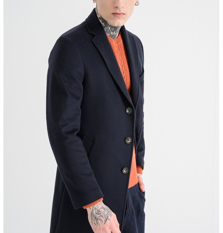 Палто с необработена вълна - Тъмносин Pal Zileri