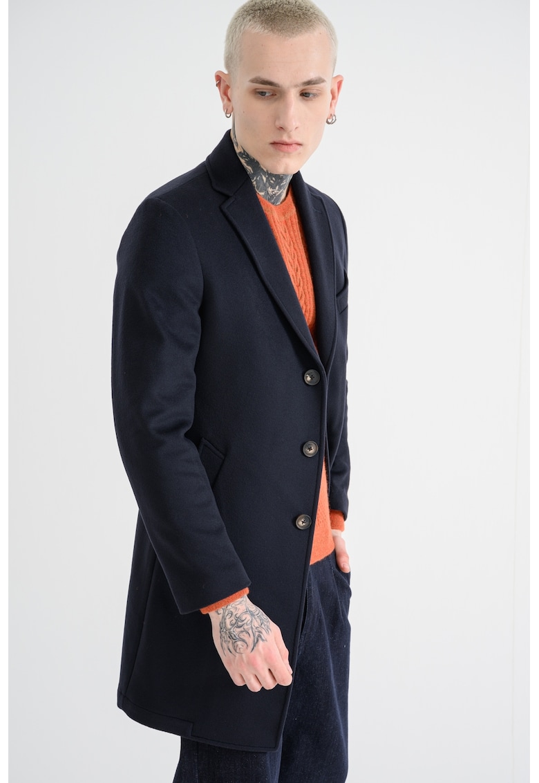 Палто с необработена вълна - Тъмносин Pal Zileri