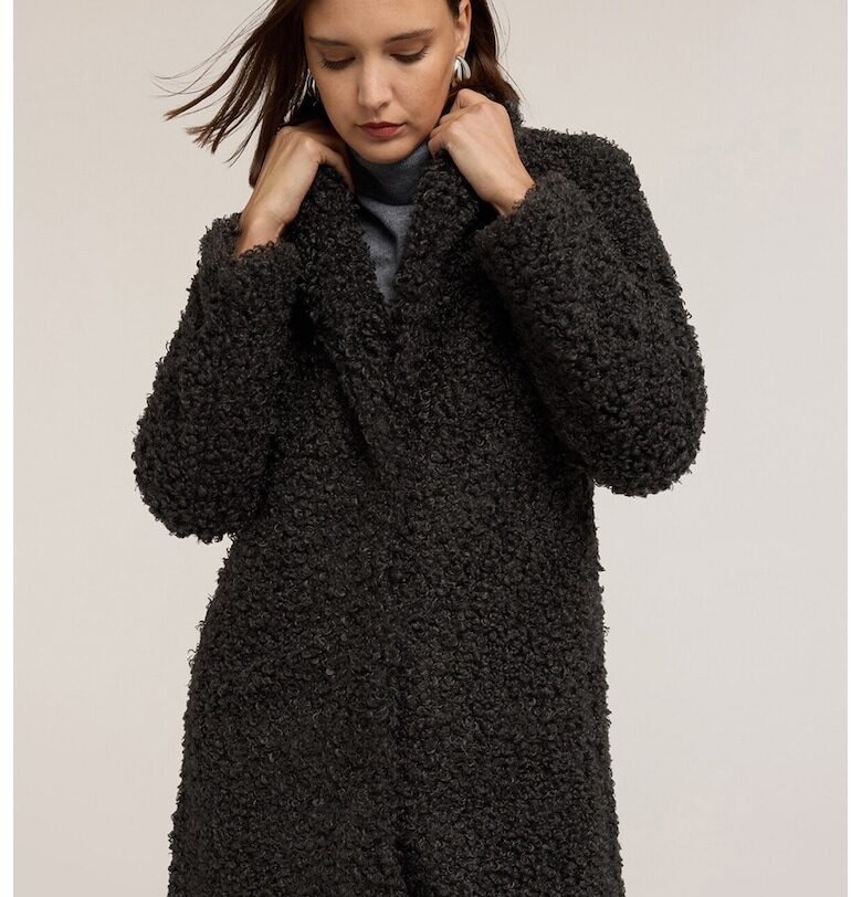 Палто с раздвоен ревер - Черен Motivi