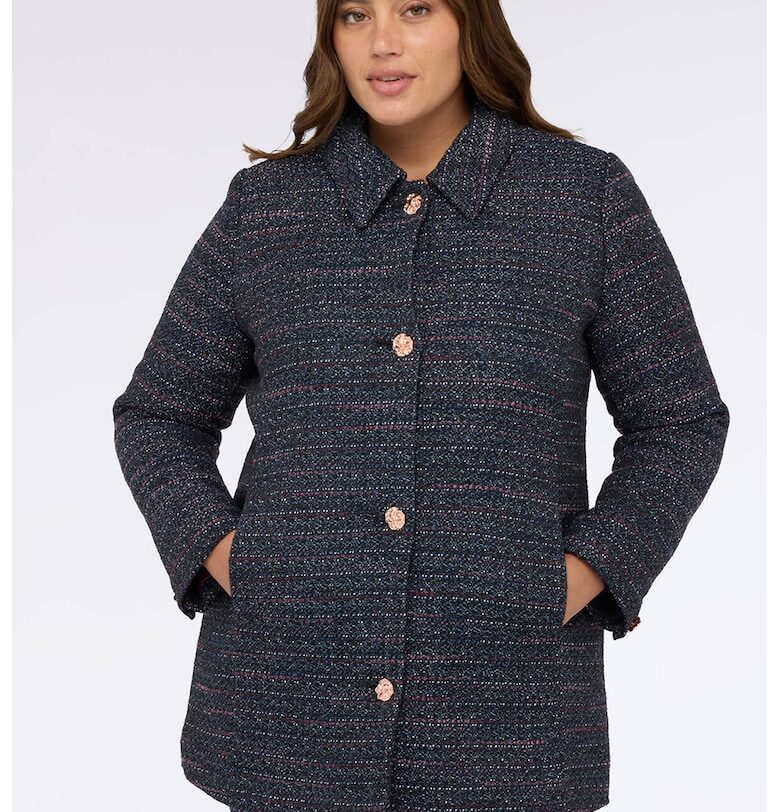 Палто със странични джобове - Червен/Tъмносив Fiorella Rubino