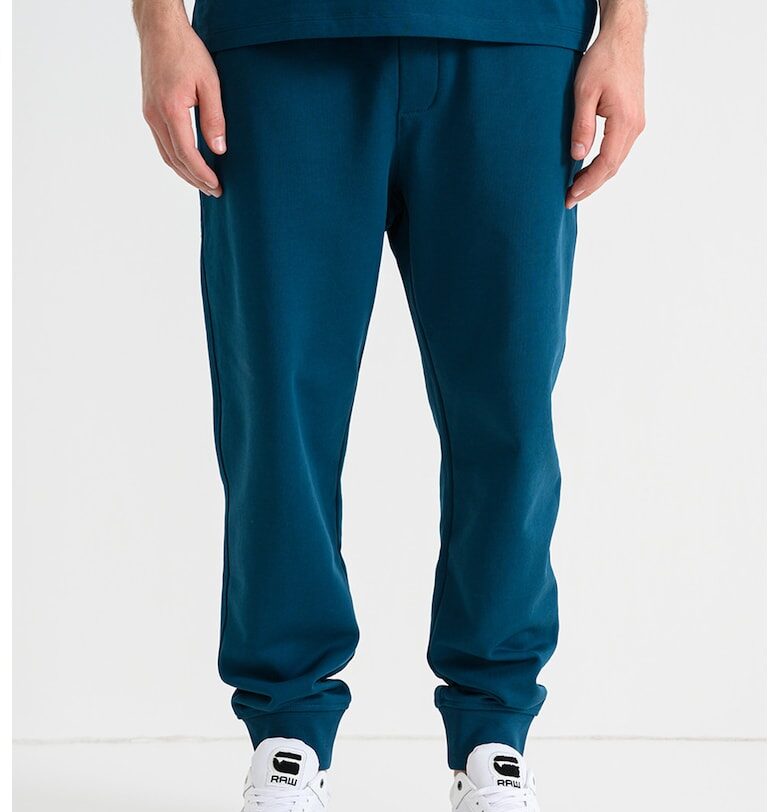 Памучен спортен панталон с връзки - Петролно синьо ARMANI EXCHANGE