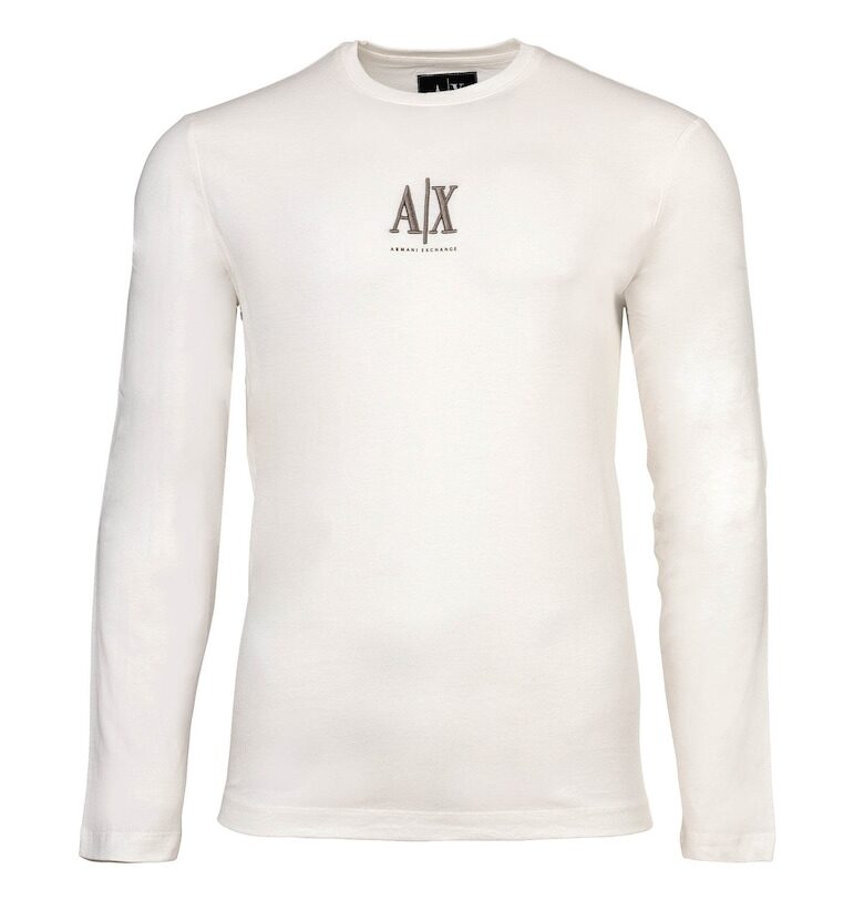 Памучна блуза с лого - Бял ARMANI EXCHANGE