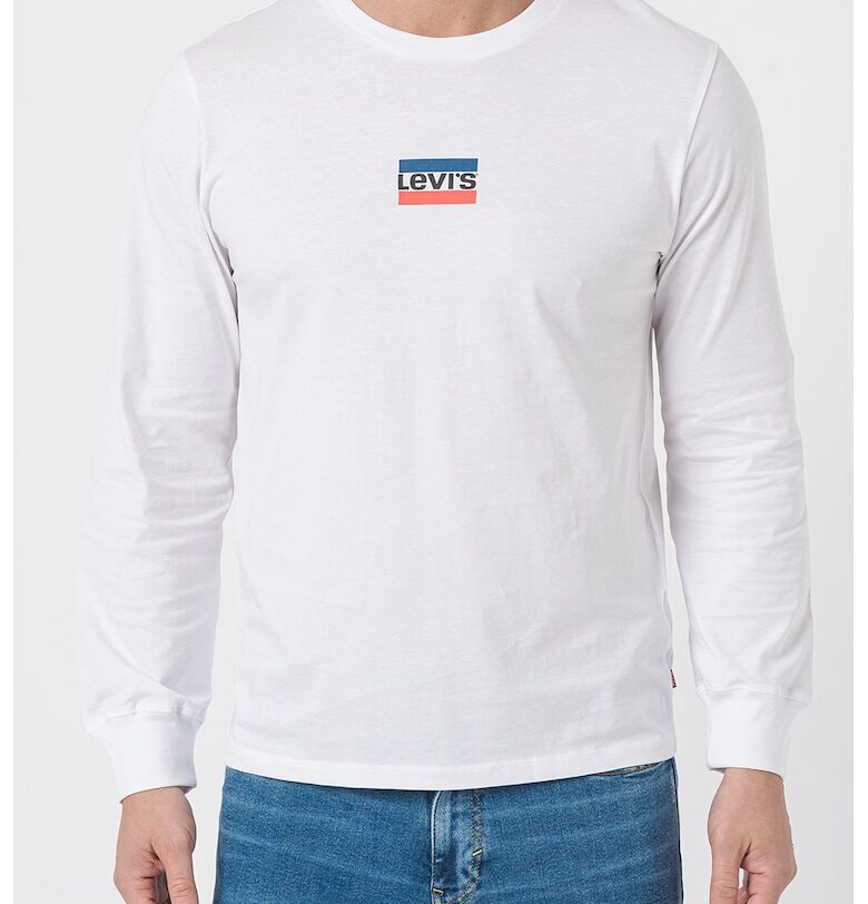 Памучна блуза с лого - Мръснобял Levis