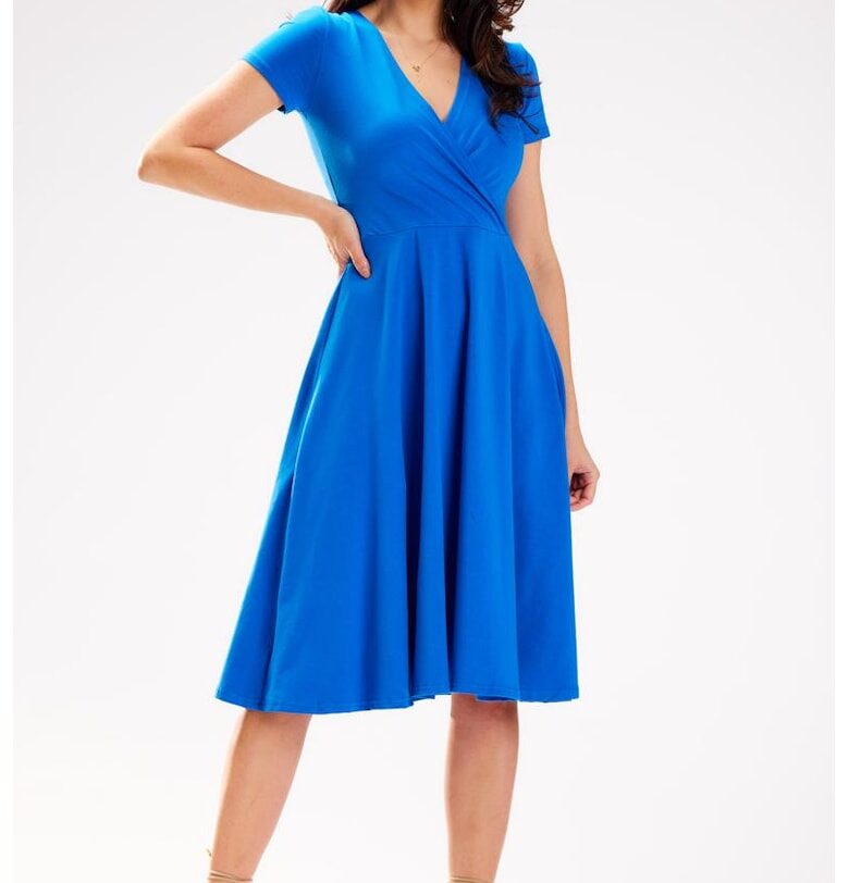 Памучна миди рокля с къс ръкав InfiniteYou