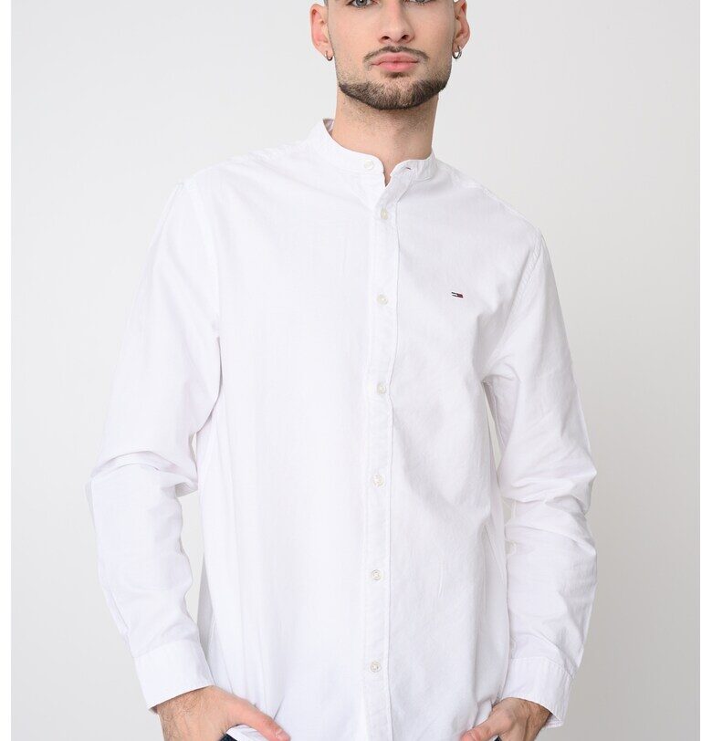 Памучна риза с лого - Бял Tommy Jeans