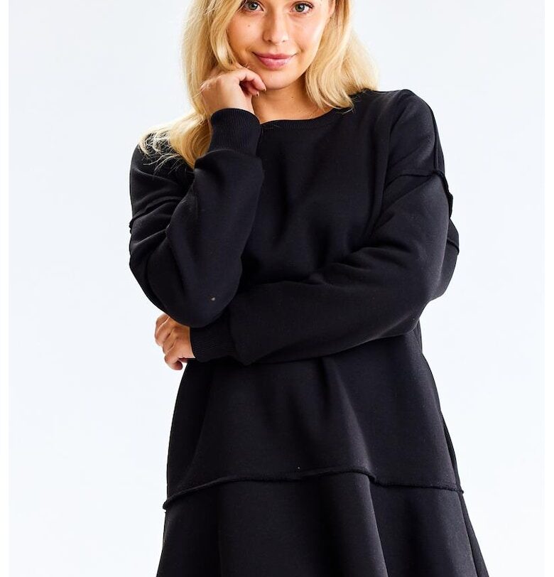 Памучна рокля от суитчър с волан в края InfiniteYou