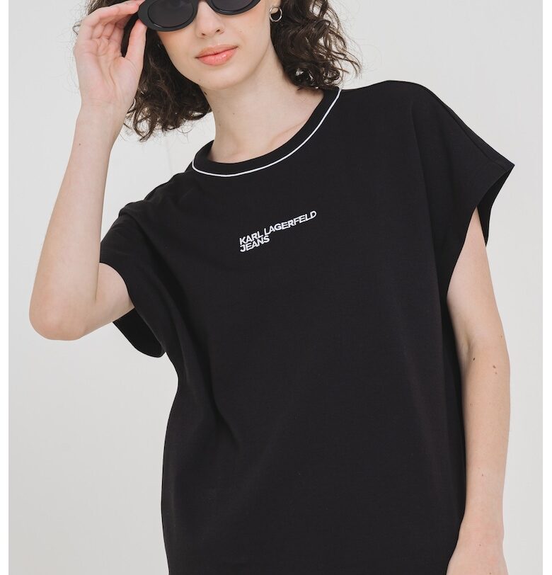 Памучна рокля-риза KARL LAGERFELD JEANS