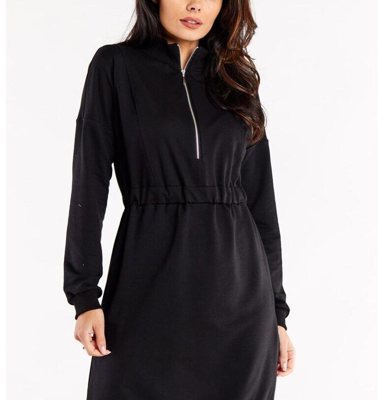 Памучна рокля с цип и странични цепки InfiniteYou