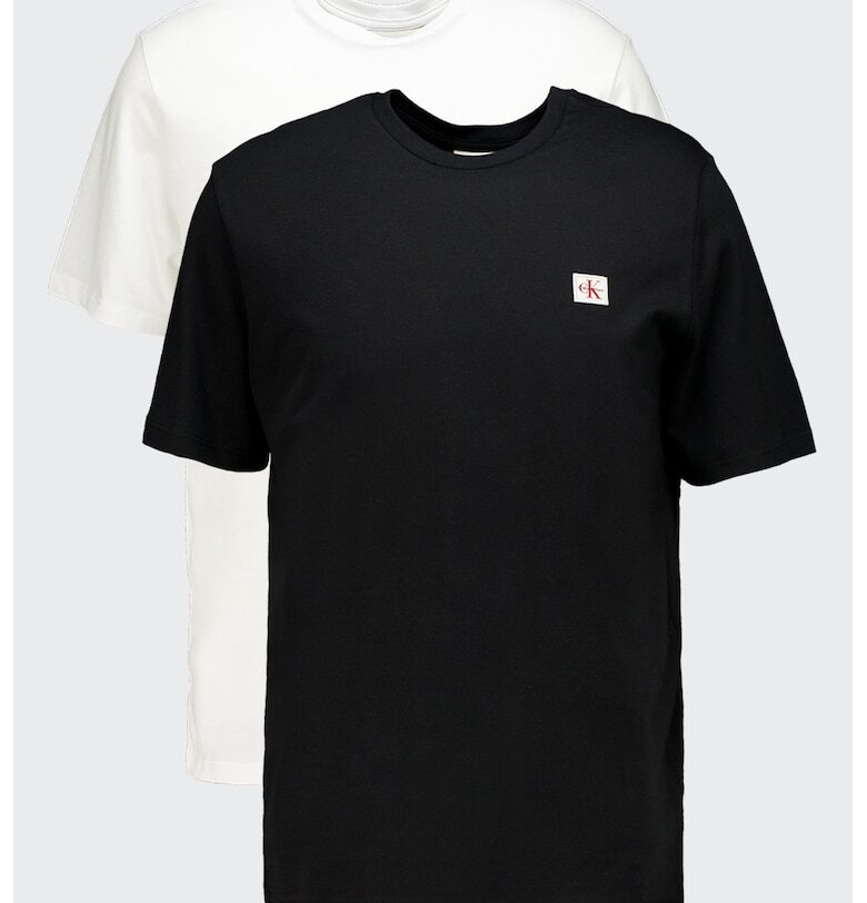 Памучна тениска - 2 броя - Бял/Черен CALVIN KLEIN JEANS