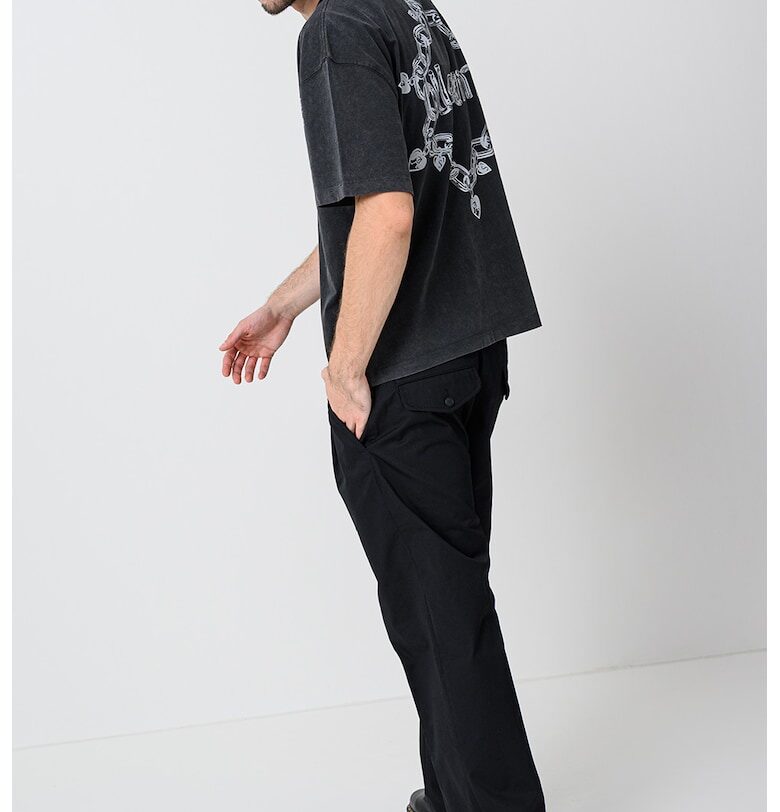 Памучна тениска Drip с лого на гърба - Бял/Антрацитно сиво AllSaints