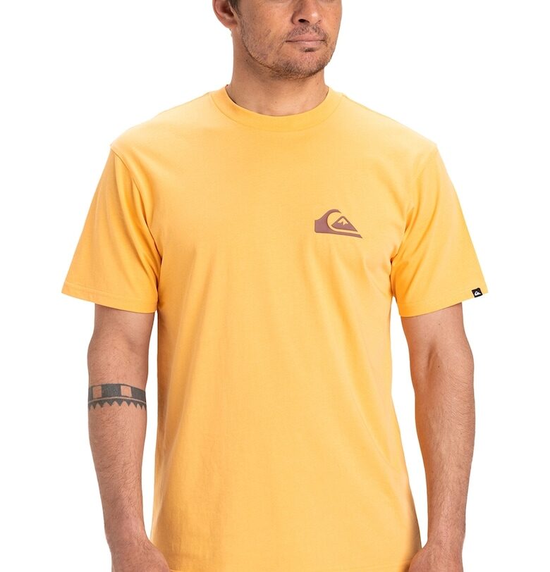 Памучна тениска Ev с лого - Сламеножълт QUIKSILVER