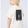 Памучна тениска с графична шарка на гърба - Черен/Светло бежово KARL LAGERFELD KIDS