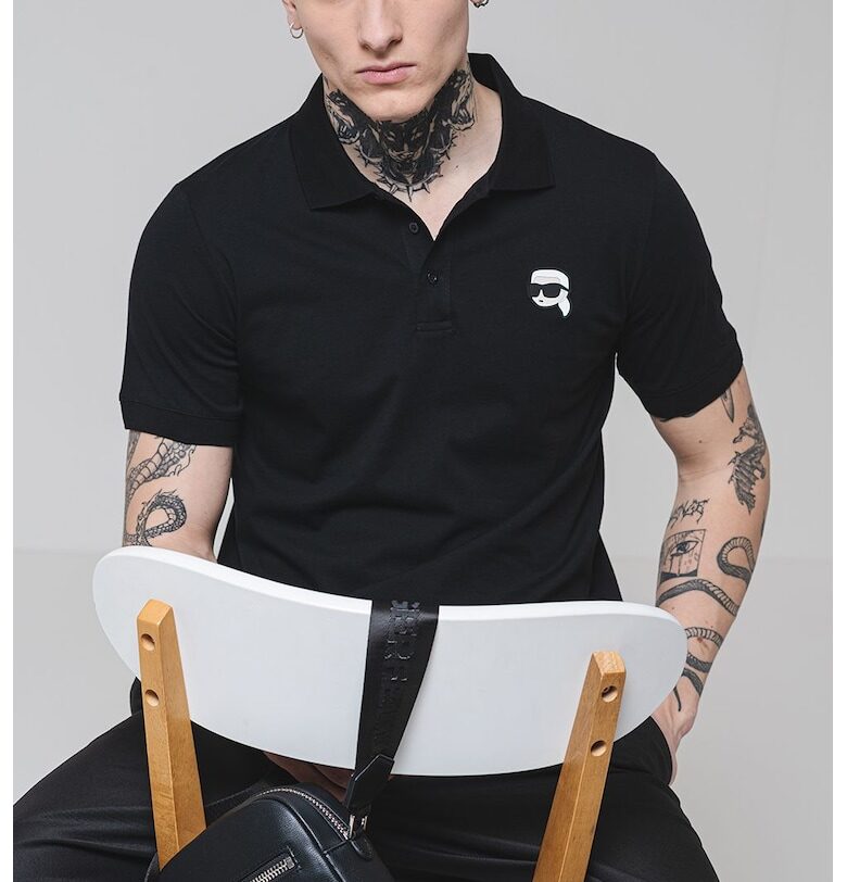 Памучна тениска с лого - Черен Karl Lagerfeld