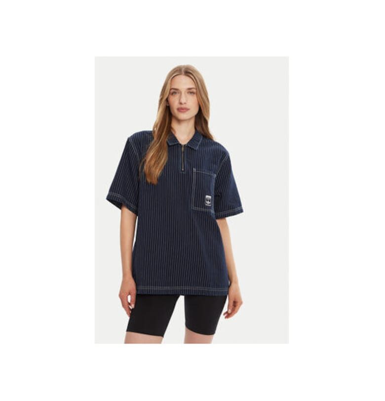 Памучна тениска с рипсена плетка adidas