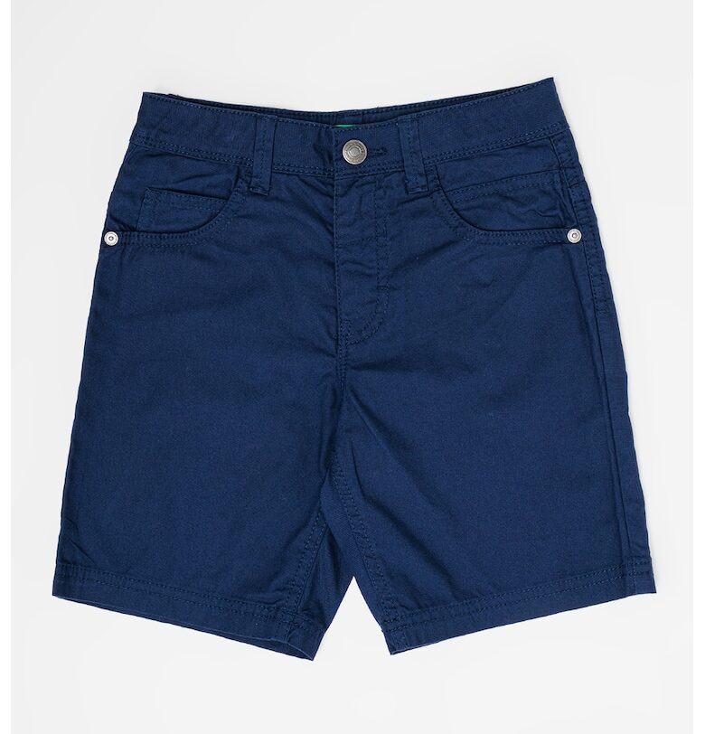 Памучни бермуди със средновисока талия - Тъмносин United Colors of Benetton