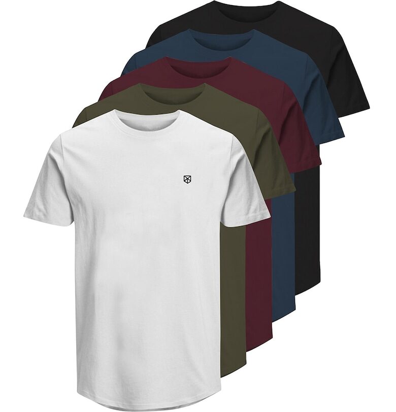 Памучни тениски- 5 броя - Многоцветен Jack  Jones