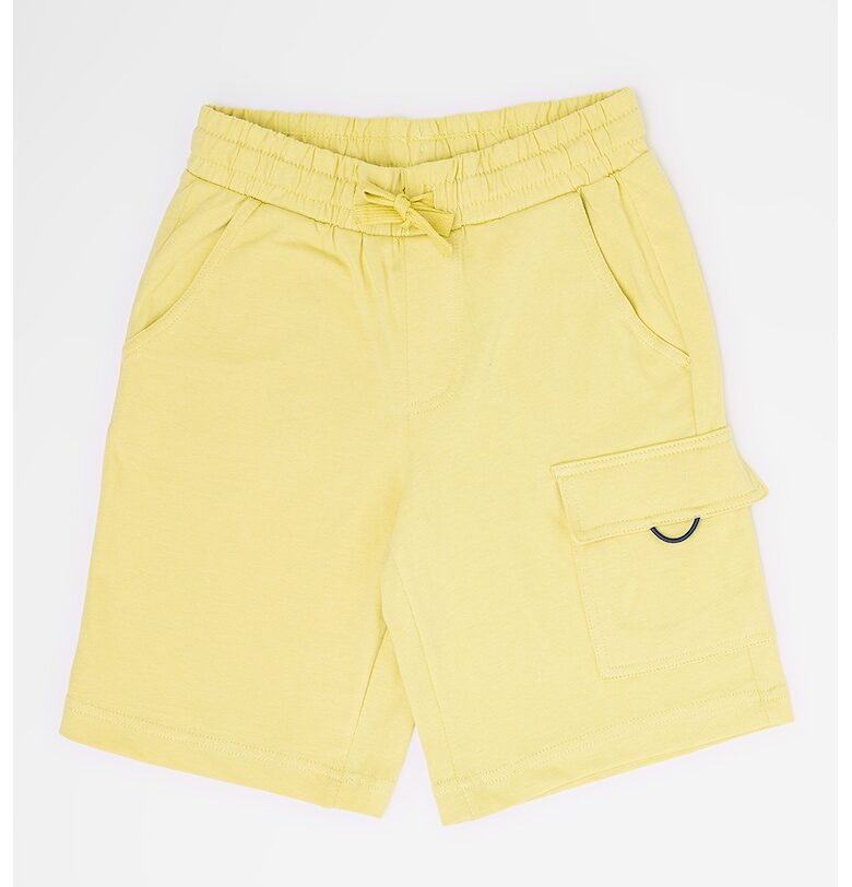 Памучни шорти с джобове - Бледожълт United Colors of Benetton
