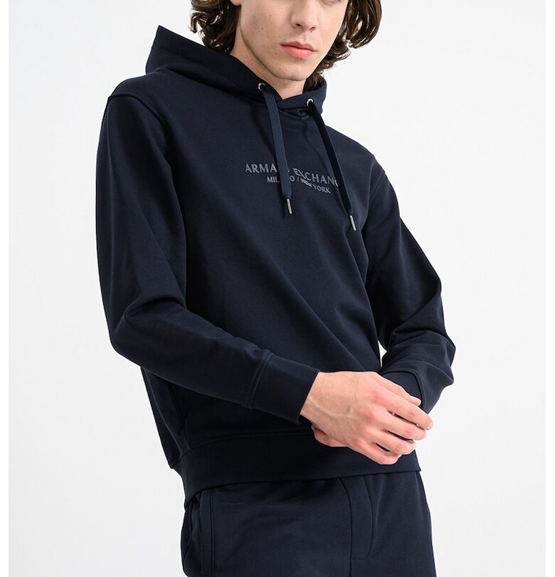 Памучно худи - Ултрамарин синьо ARMANI EXCHANGE